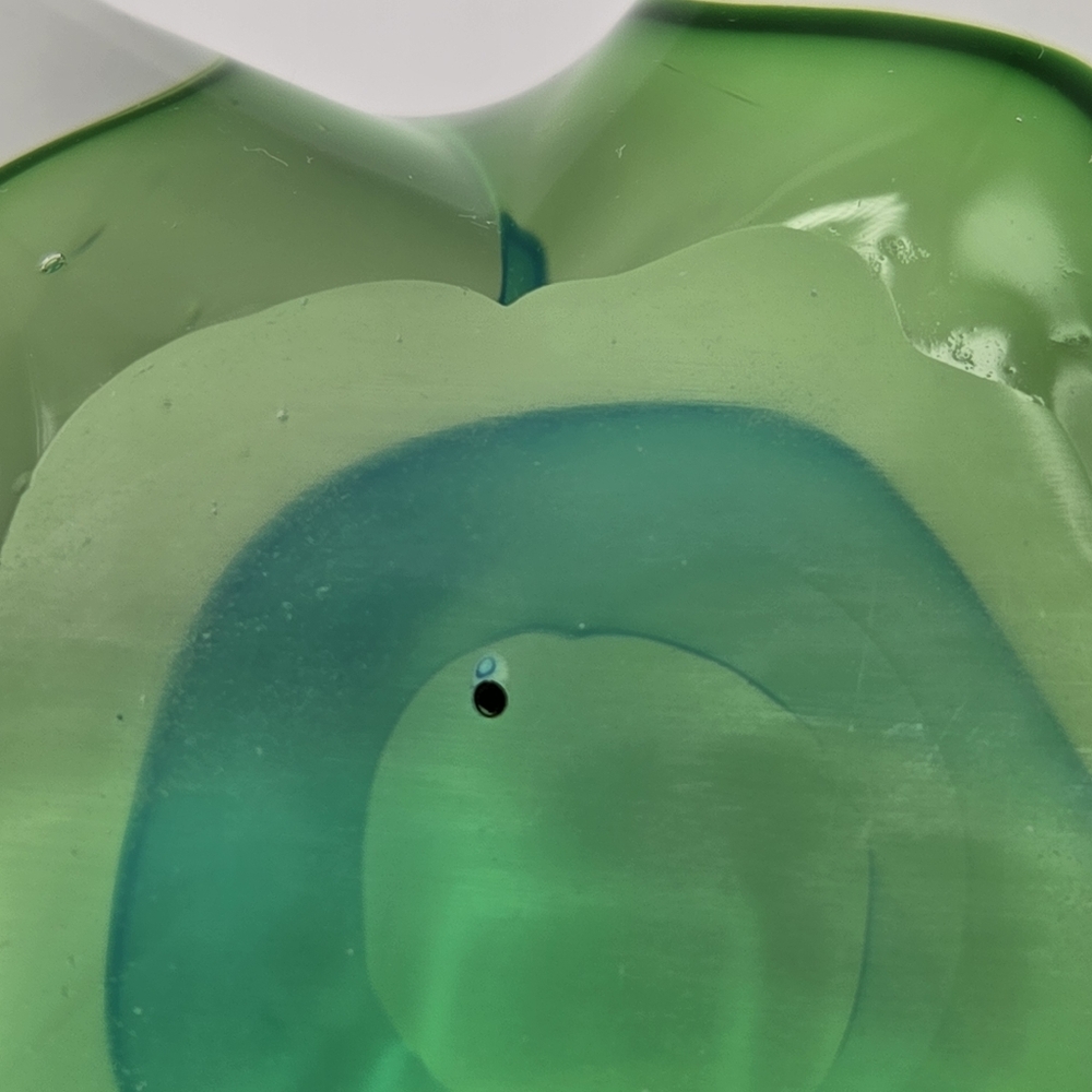 Hand Blown Starfish Glass Paperweight Green Clear Thick Heavy 2.6lb - Picture 13 of 16